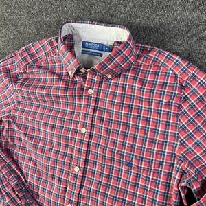 Nautica Blue Sail Shirt Mens M Multicolor Plaid Stretch Classic Fit Button Down